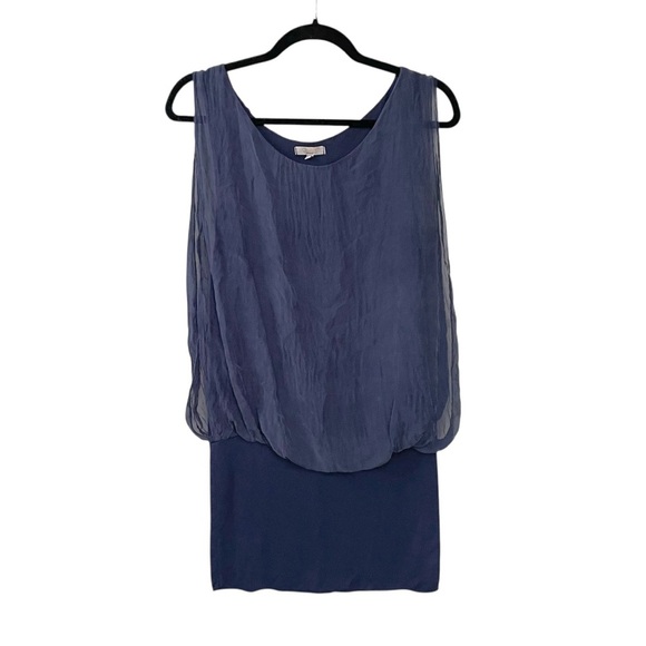 Anthropologie Tops - GIUSY Sleeveless Silk Blouse Navy Blue M